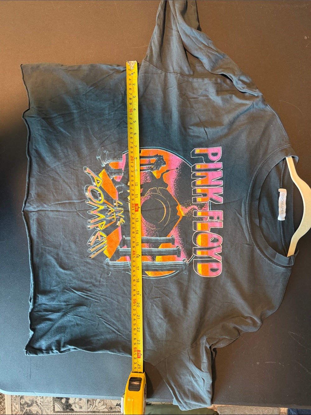 Daydreamer Pink Floyd Pompeii Long Sleeve Crop Vintage Tee - Picture 7 of 8